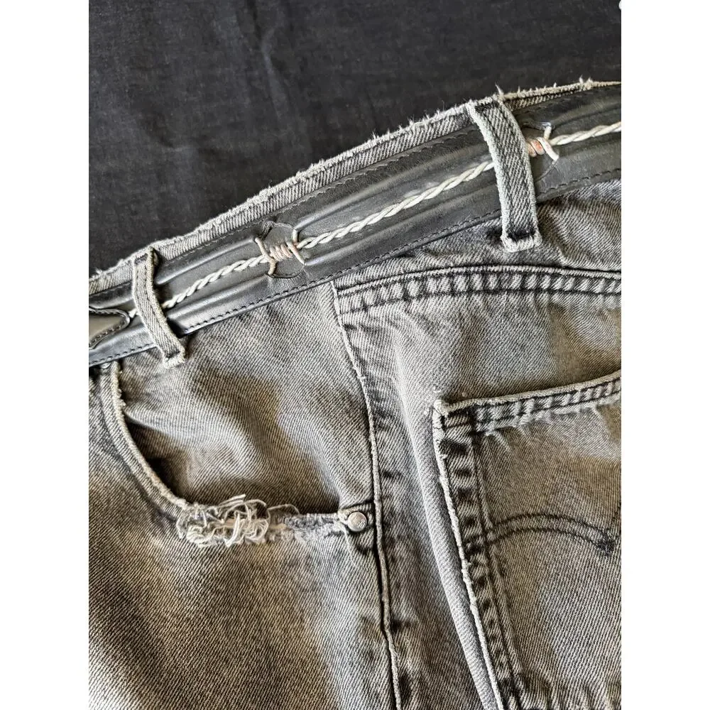 Vintage heavy duty, Justin leather barbed wire belt size 38 fits 36- 40